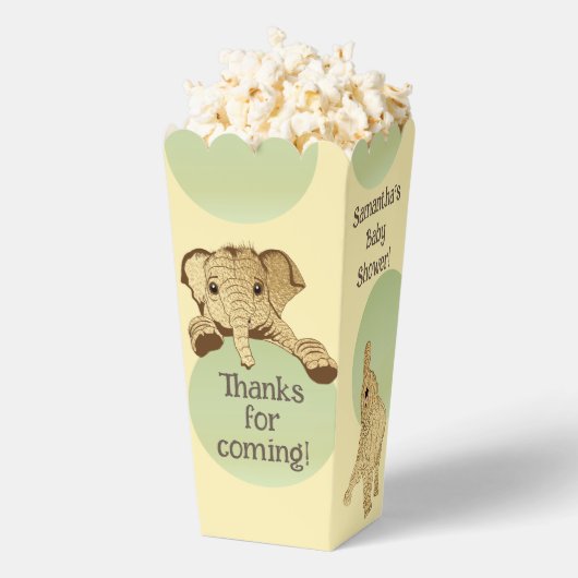 Olifant Baby shower gunst dozen Bedankdoosjes (Popped)