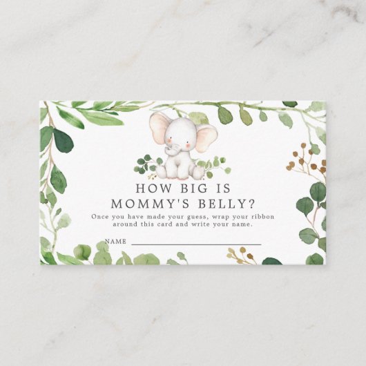 Olifant Baby shower Hoe groot is mama's buik Kaart (Voorkant)