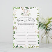 Olifant Baby shower Hoe oud waren ze spel Kaart (Staand voorkant)