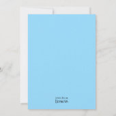 Olifant Baby shower Invitation Blue Grey Chevron Kaart (Achterkant)