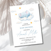 Olifant Baby shower Invitation, Boy Baby shower Kaart