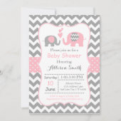 Olifant Baby shower Invitation, Chevron Kaart (Voorkant)