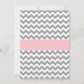 Olifant Baby shower Invitation, Chevron Kaart (Achterkant)