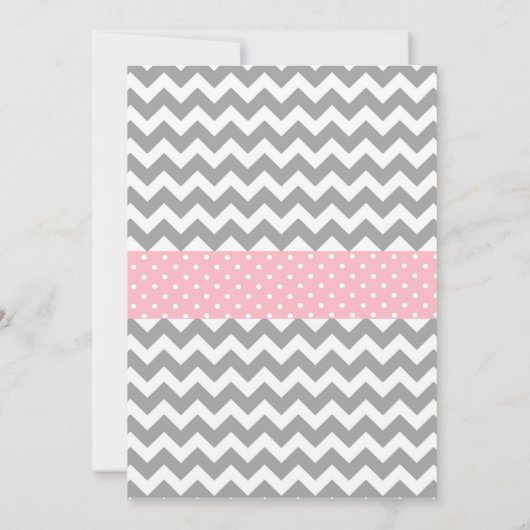 Olifant Baby shower Invitation, Chevron Kaart (Achterkant)