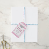 Olifant Baby shower Label - Meisje Cadeaulabel (Met Touw)