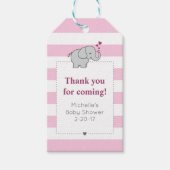 Olifant Baby shower Label - Meisje Cadeaulabel (Voorkant)