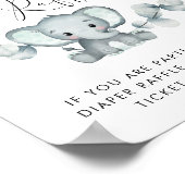 Olifant Baby shower Luier Raffle Drop Off Poster (Hoek)