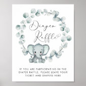 Olifant Baby shower Luier Raffle Drop Off Poster (Voorkant)