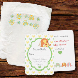 Olifant Baby Shower Luier Raffle Informatiekaartje