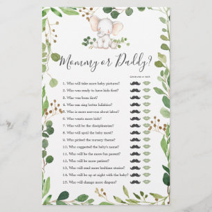 Olifant Baby shower mama of papa spel