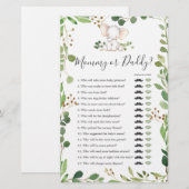 Olifant Baby shower mama of papa spel (Voorkant / Achterkant)