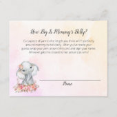 Olifant Baby shower Mama's Belly Size Game Informatiekaartje (Voorkant)