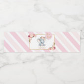 Olifant Baby shower Meisje Roze Water Fles Label Waterfles Etiket (Enkel label)