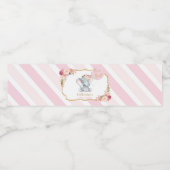 Olifant Baby shower Meisje Roze Water Fles Label Waterfles Etiket (Enkel label)