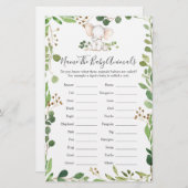 Olifant Baby shower naam de baby dieren (Voorkant / Achterkant)