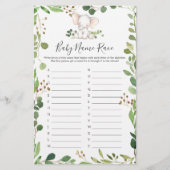 Olifant Baby shower naam ras spel (Voorkant)