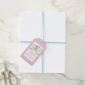 olifant baby shower nodigt roze meisje uit cadeaulabel (Met Touw)