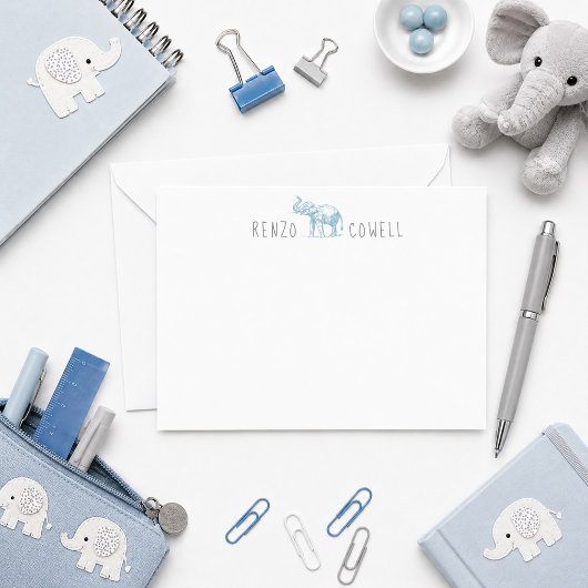 Olifant Baby Shower Notitiekaart Notitiekaartje