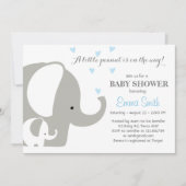 Olifant Baby shower Olifant uitnodiging Baby boy (Voorkant)