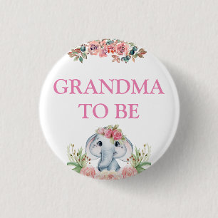 Olifant Baby shower oma te worden Ronde Button 3,2 Cm