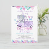 Olifant Baby shower Parade Kaart (Staand voorkant)