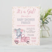 Olifant Baby shower Parade Kaart (Staand voorkant)