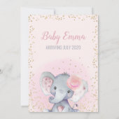 Olifant Baby shower Parade Kaart (Achterkant)