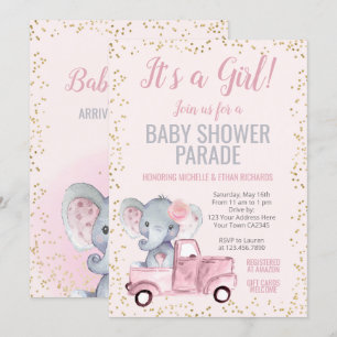 Olifant Baby shower Parade Kaart