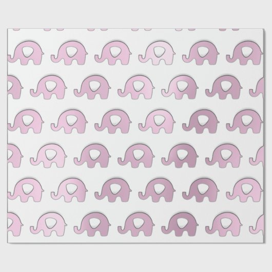 Olifant Baby shower Party Favor White Rose Heart Cadeaupapier (Vlak)