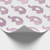 Olifant Baby shower Party Favor White Rose Heart Cadeaupapier (Hoek)