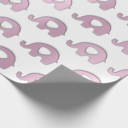 Olifant Baby shower Party Favor White Rose Heart Cadeaupapier (Hoek)