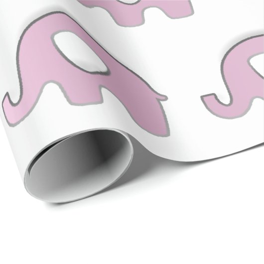 Olifant Baby shower Party Favor White Rose Heart Cadeaupapier (Rol Hoek)