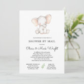 Olifant Baby shower per post Kaart (Staand voorkant)