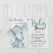 Olifant Baby Shower per post uitnodiging (Voorkant / Achterkant)