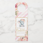 Olifant Baby shower Pop de Bubbly Champagne Labels (Voorkant)