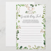 Olifant Baby shower raden de Baby voedsel (Voorkant / Achterkant)