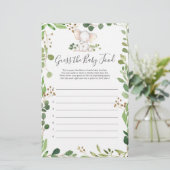 Olifant Baby shower raden de Baby voedsel (Staand voorkant)