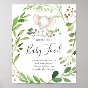 Olifant Baby shower raden de Baby voedsel Poster