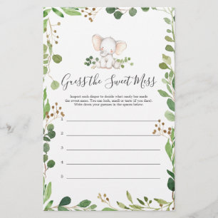 Olifant Baby shower raden de zoete puinhoop