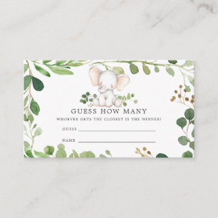 Olifant Baby shower raden hoeveel Kaart