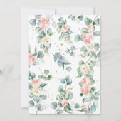 Olifant Baby shower roze bloemengroen meisje Bedankkaart (Achterkant)