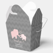 Olifant Baby shower Roze en Grijs Favor Box Bedankdoosjes (Geopend)