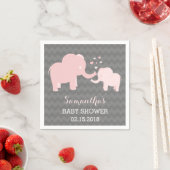 Olifant Baby shower roze en grijs papieren servett Servetten (Insitu)