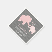 Olifant Baby shower roze en grijs papieren servett Servetten (Hoek)