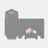 Olifant Baby shower Roze Grijze Tent Favor Box Bedankdoosjes (Uitgevouwen)