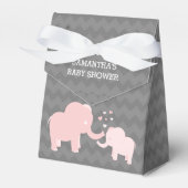 Olifant Baby shower Roze Grijze Tent Favor Box Bedankdoosjes (Voorkant Zijde)