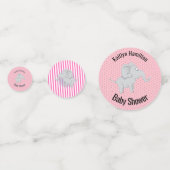 Olifant Baby shower roze meisje Confetti (Voorkanten)