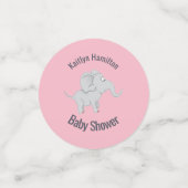 Olifant Baby shower roze meisje Confetti (Kleine voorkant)
