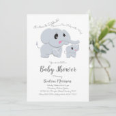 Olifant Baby shower roze meisje Kaart (Staand voorkant)