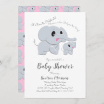 Olifant Baby shower roze meisje